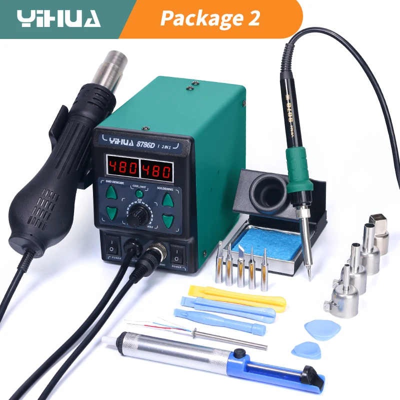 Diy Electronics Storage - YIHUA 8786D паяльник термовоздушная паяльная станция